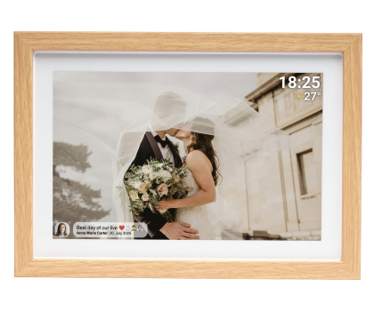 Ramka cyfrowa do zdjęć Denver PFF-1040LW FRAMEO jasne drewno